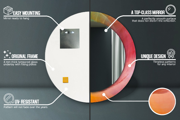 Kerek tükör nyomtatott kerettel Hipnotikus spirál