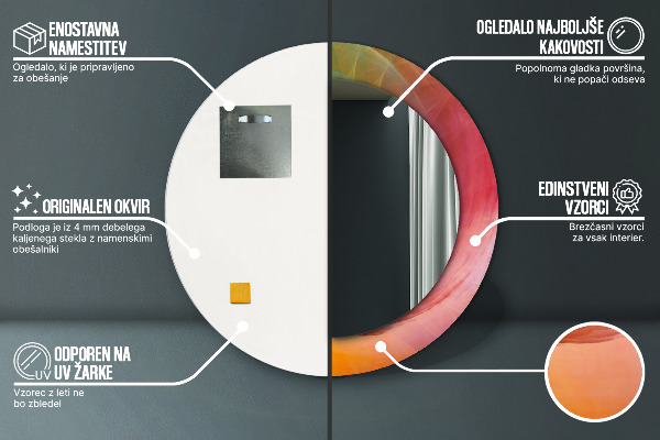 Kerek tükör nyomtatott kerettel Hipnotikus spirál