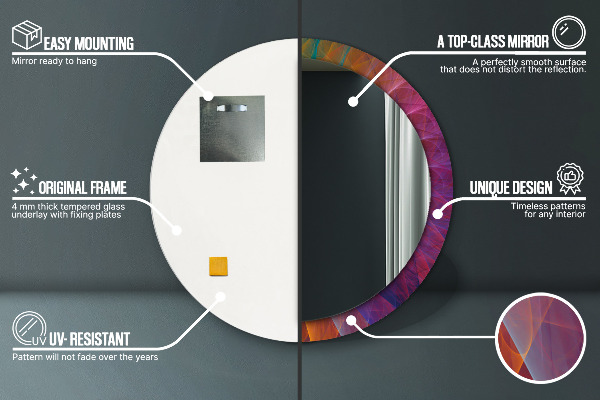 Kerek tükör nyomtatott kerettel Hipnotikus spirál