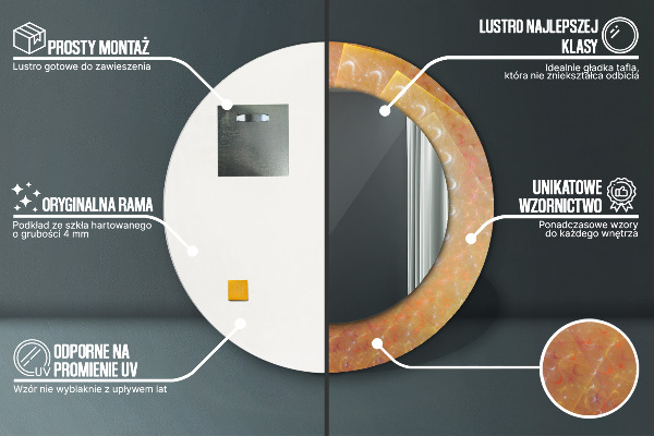 Kerek dísztükör Spirális absztrakció