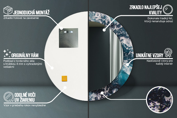 Kerek tükör díszítéssel Viharos tenger