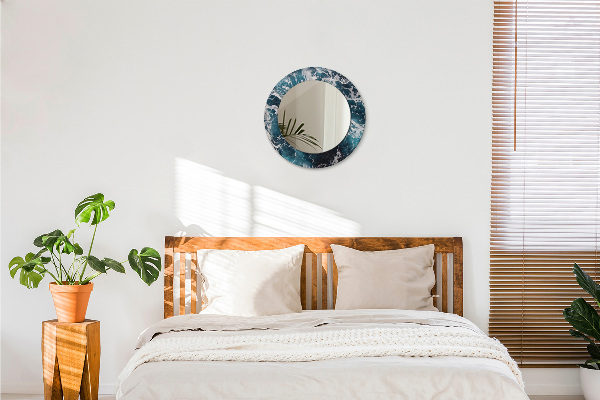 Kerek tükör díszítéssel Viharos tenger