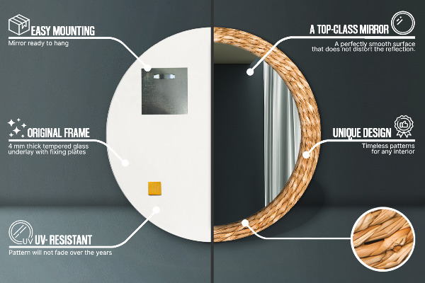 Kerek dísztükör Reed textúra