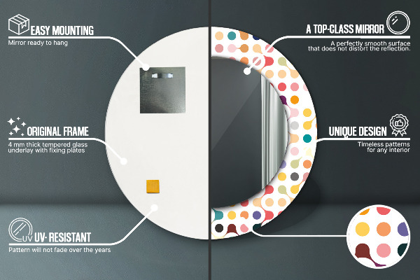 Kerek tükör keret nyomtatással Zökkenőmentes többszínű