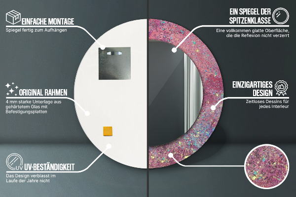 Kerek tükör díszítéssel A színek fesztiválja