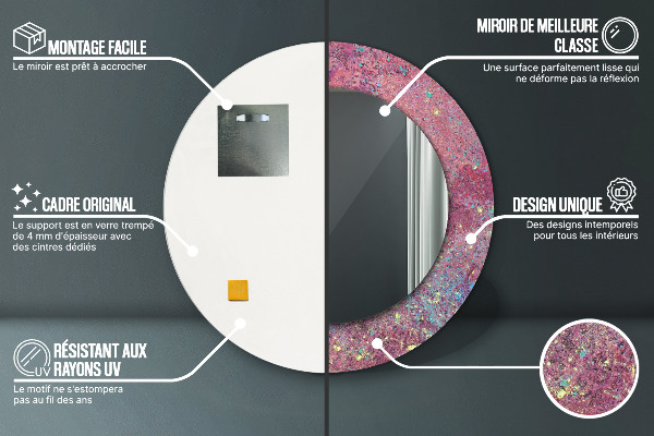 Kerek tükör díszítéssel A színek fesztiválja