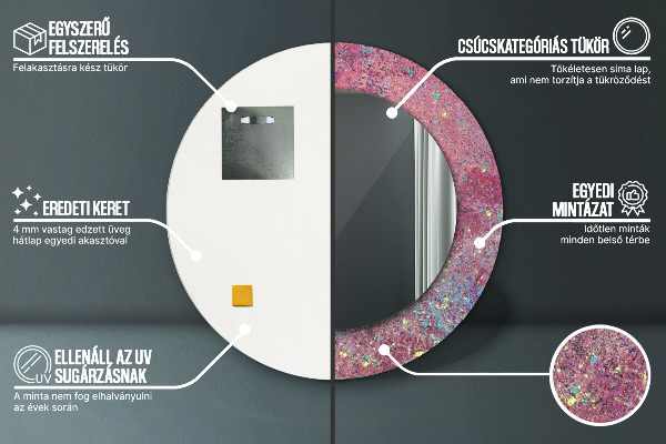 Kerek tükör díszítéssel A színek fesztiválja