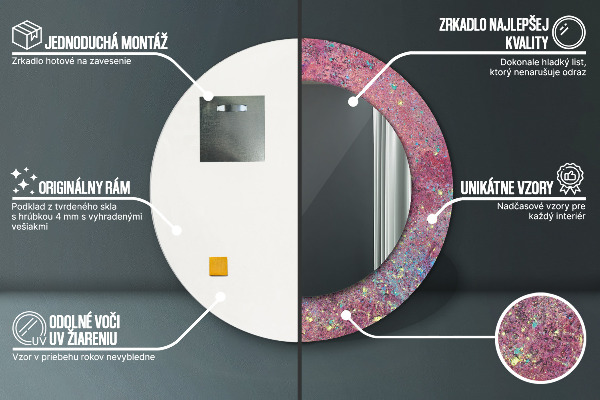 Kerek tükör díszítéssel A színek fesztiválja