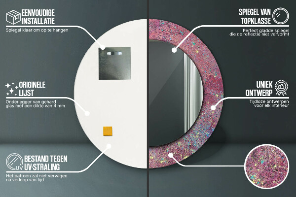 Kerek tükör díszítéssel A színek fesztiválja