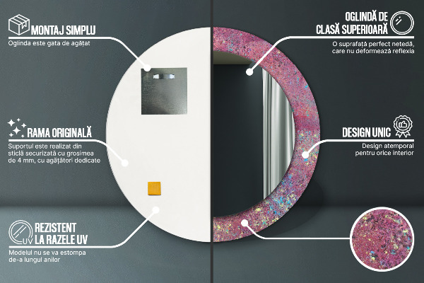 Kerek tükör díszítéssel A színek fesztiválja