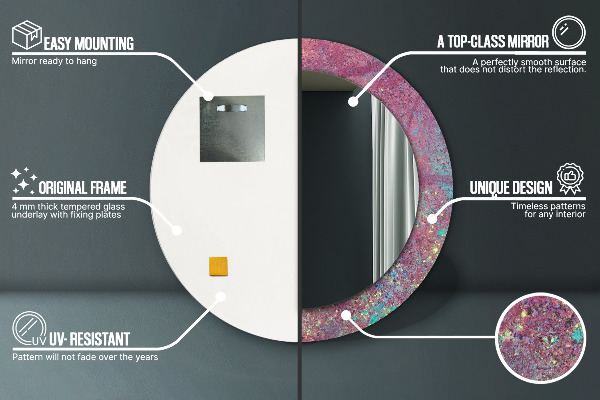 Kerek tükör díszítéssel A színek fesztiválja