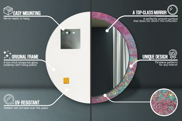 Kerek tükör díszítéssel A színek fesztiválja