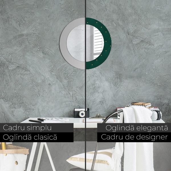 Kerek díszes tükör Zöld luxus sablon