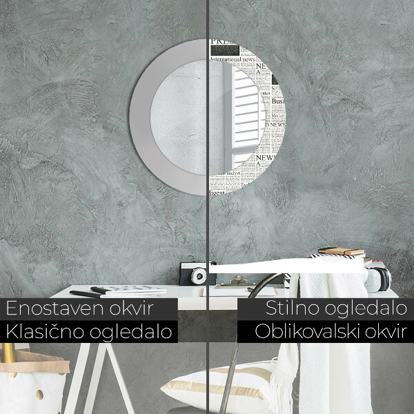 Kerek díszes tükör Minta újságokból