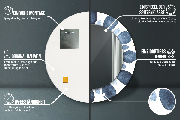 Kerek díszes tükör Hold mandala