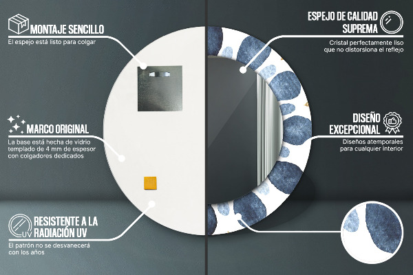 Kerek díszes tükör Hold mandala