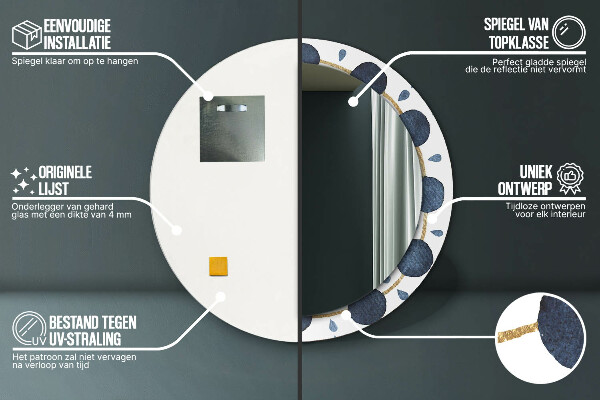 Kerek díszes tükör Hold mandala