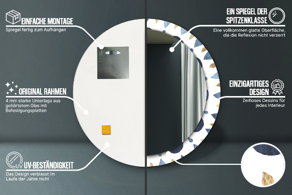 Kerek díszes tükör Hold mandala