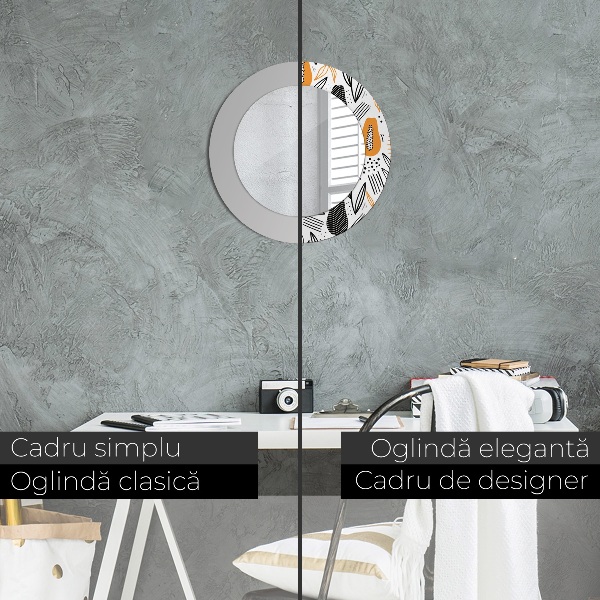 Kerek tükör díszítéssel Papaya minta