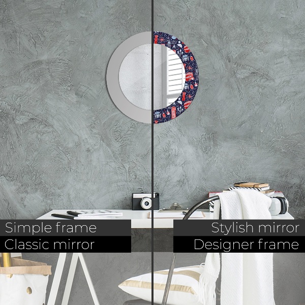 Kerek díszes tükör London szimbólum