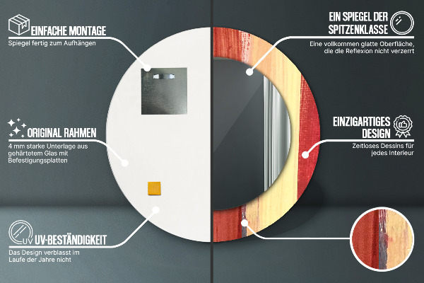 Kerek dísztükör Absztrakt kép