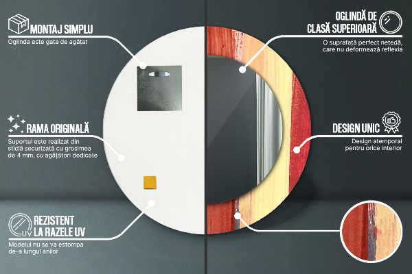 Kerek dísztükör Absztrakt kép