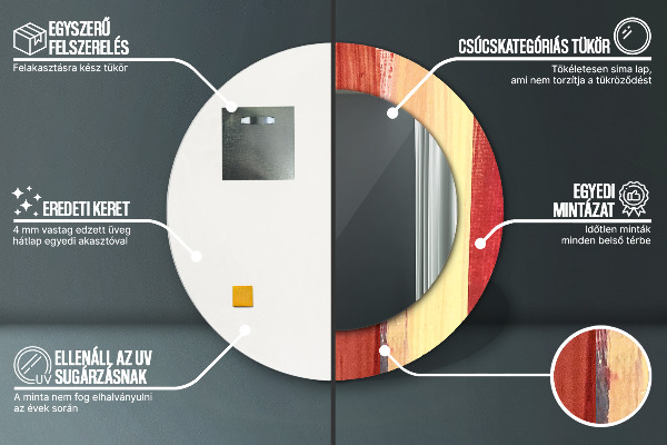 Kerek dísztükör Absztrakt kép