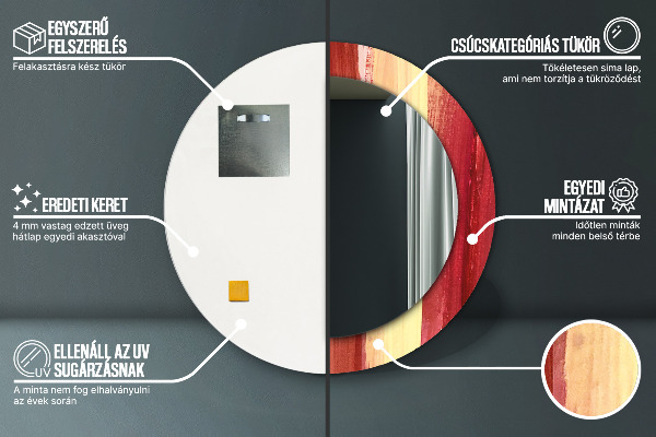 Kerek dísztükör Absztrakt kép