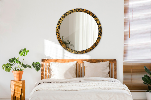 Kerek díszes tükör Arany mandala