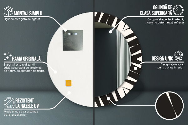 Kerek dísztükör Geometria absztrakció