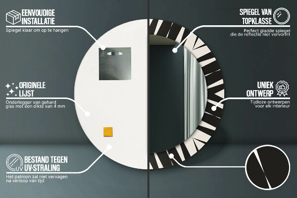 Kerek dísztükör Geometria absztrakció