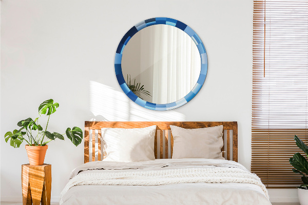 Kerek tükör díszítéssel Absztrakt kék