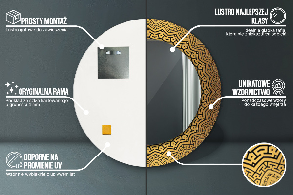 Kerek díszes tükör Görög dísz