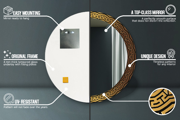 Kerek díszes tükör Görög dísz