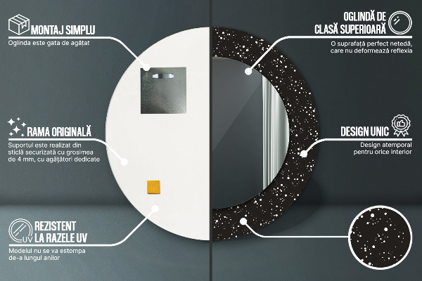 Kerek tükör díszítéssel Kaotikus pontok