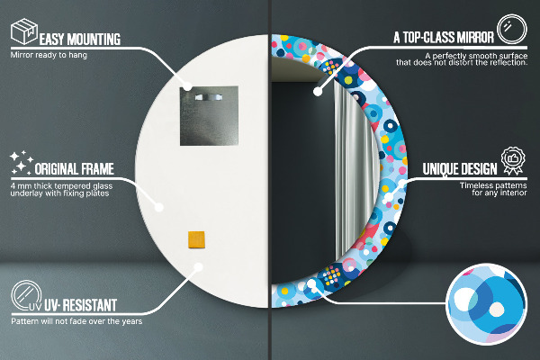 Kerek tükör díszítéssel Színes tövisek