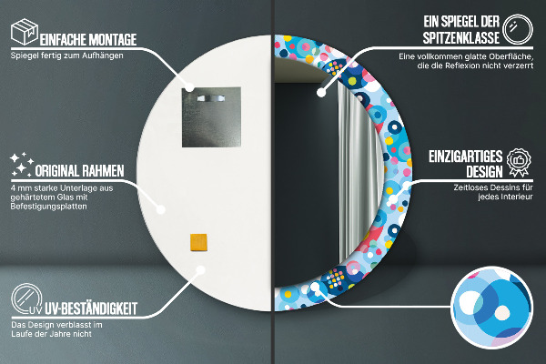 Kerek tükör díszítéssel Színes tövisek