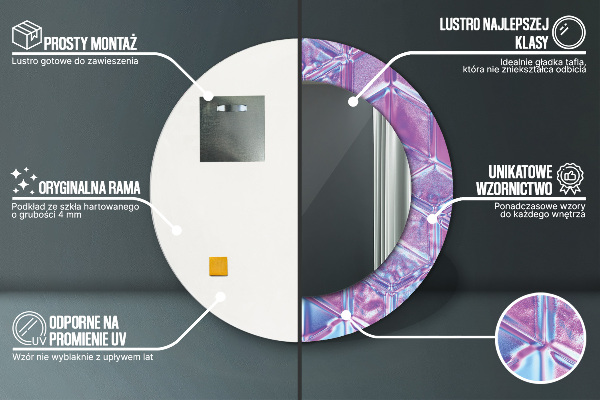 Kerek tükör fali dísz Absztrakt szürreális