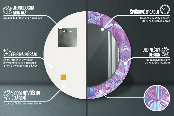 Kerek tükör fali dísz Absztrakt szürreális