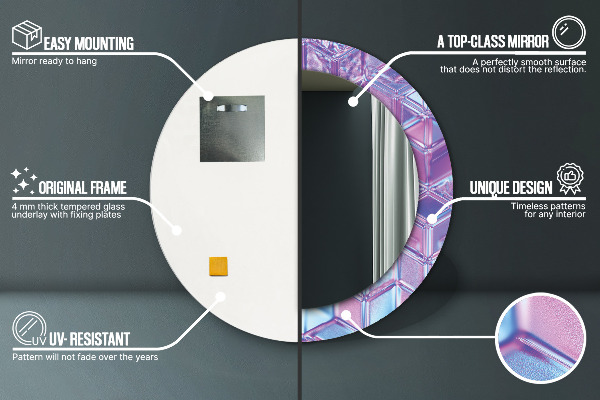 Kerek tükör fali dísz Absztrakt szürreális