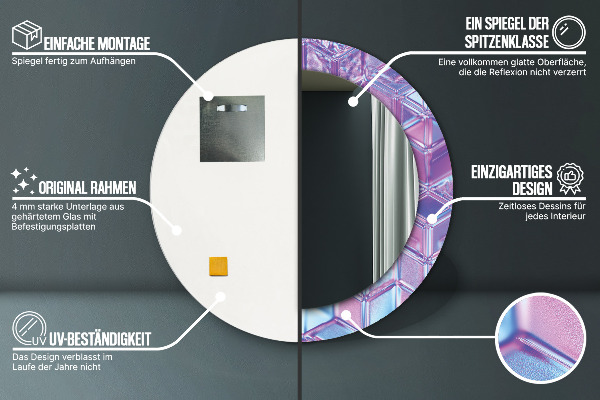 Kerek tükör fali dísz Absztrakt szürreális