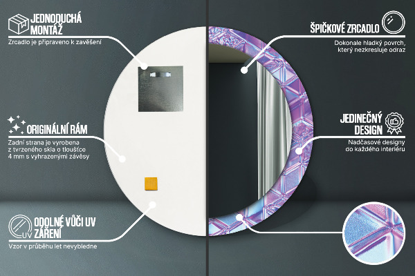 Kerek tükör fali dísz Absztrakt szürreális