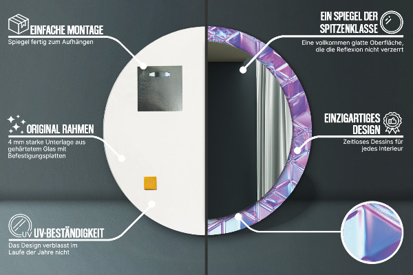 Kerek tükör fali dísz Absztrakt szürreális