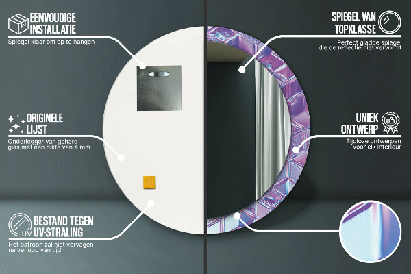 Kerek tükör fali dísz Absztrakt szürreális