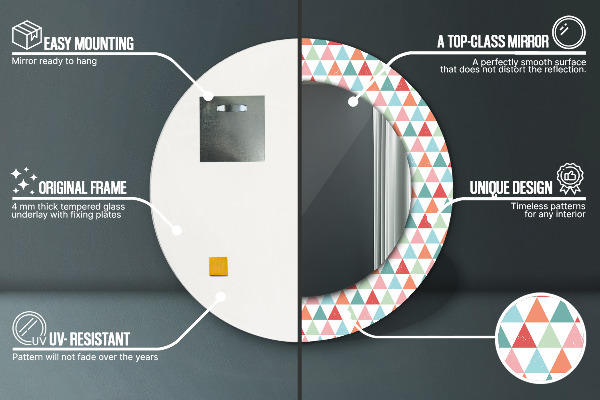 Kerek tükör díszítéssel Geometriai minta