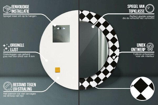 Kerek tükör fali dísz Sakkasztal