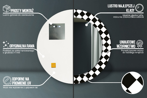 Kerek tükör fali dísz Sakkasztal