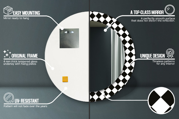 Kerek tükör fali dísz Sakkasztal