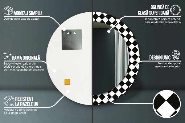 Kerek tükör fali dísz Sakkasztal