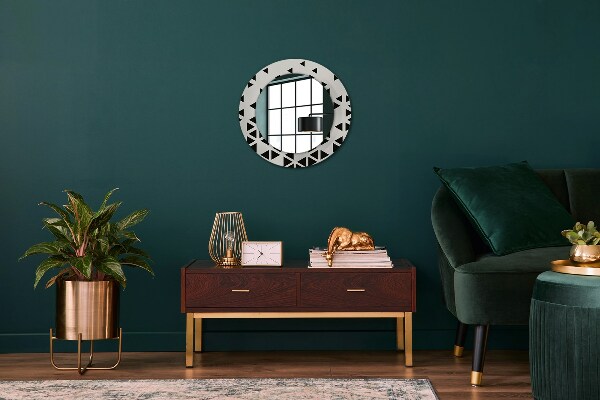 Kerek tükör díszítéssel Absztrakt geometriai